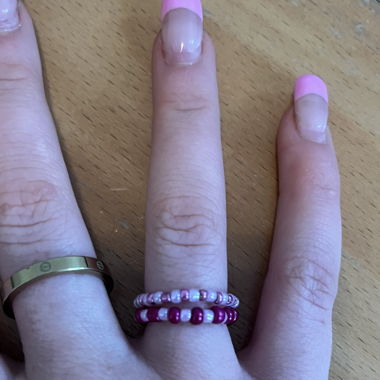 Perlenringe Set rosa