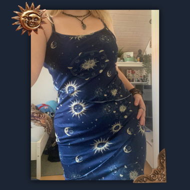 blue mesh sun&moon maxi dress 