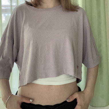 T-shirt court lilas