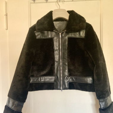 Faux fur leather jacket