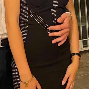 Robe noire mini moulante en strass