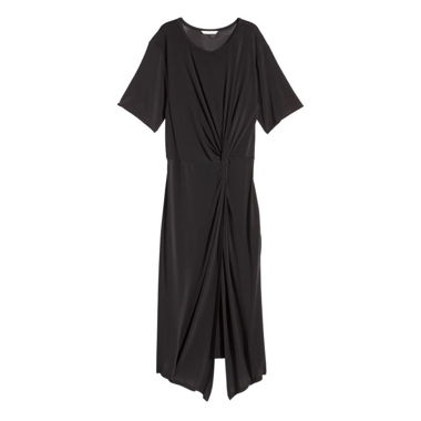 Schwarzes Kleid mit Knotendetail