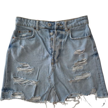 Bershka Ripped Denim Skirt Size 34