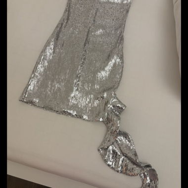 Bershka Pailletten-Minikleid silber Gr. S