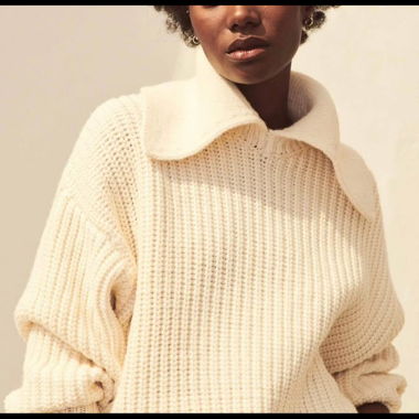 Pull col large en maille H&M