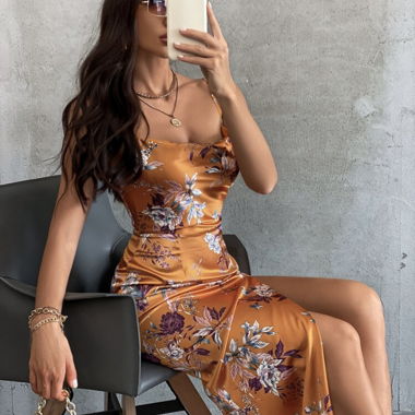 Satin Kleid, S