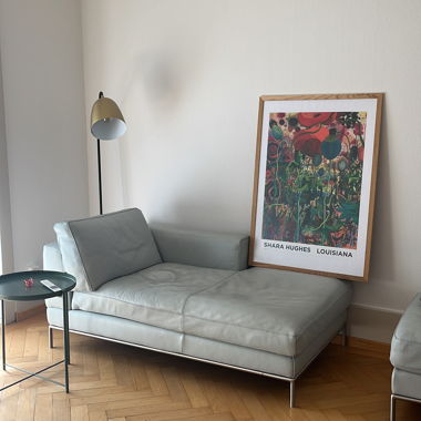 Ledersofa mit Hocke