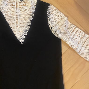Robe en dentelle Zara noir et blanc