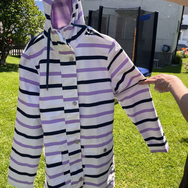 Striped Hooded Raincoat