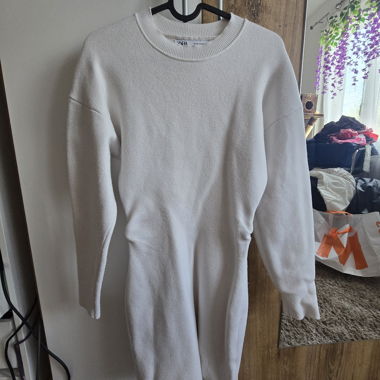 Abito maglione Zara bianco