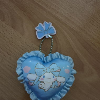 blue cinnamoroll heart plush keychain