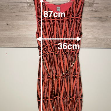 Vestito corallo a motivi neri - Zebra - taglia M