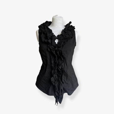 Top Nero con Volant Y2K