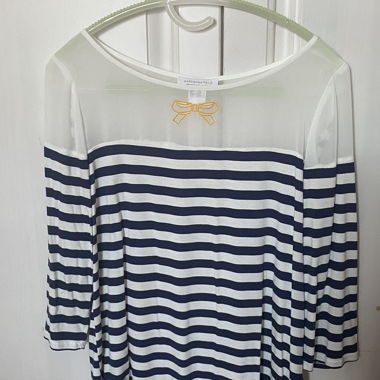 Top bianco a righe, La Redoute, taglia 40/42