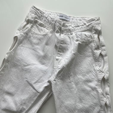 White Jeans with holes on the side
