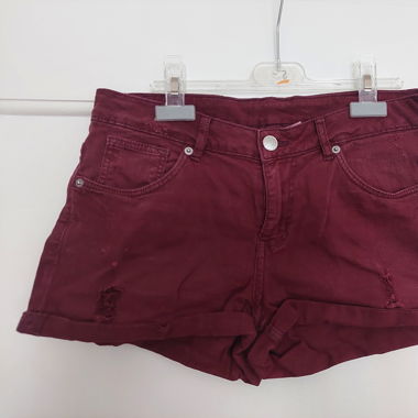 Short en jean bordeau