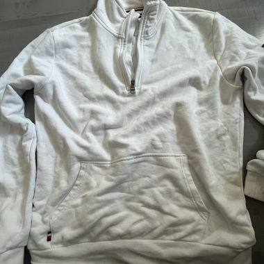 Weisser Tommy Hilfiger Half-Zip Hoodie L
