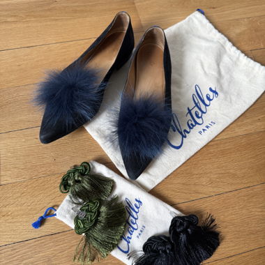 Chatelles black Suede ballerinas 38.5