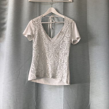 Haut blanc Morgan taille M dos tout dentelle