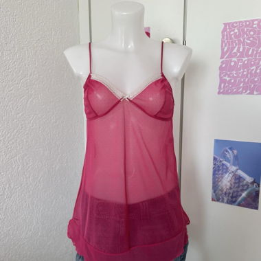Haut coquette babydoll rose (S)