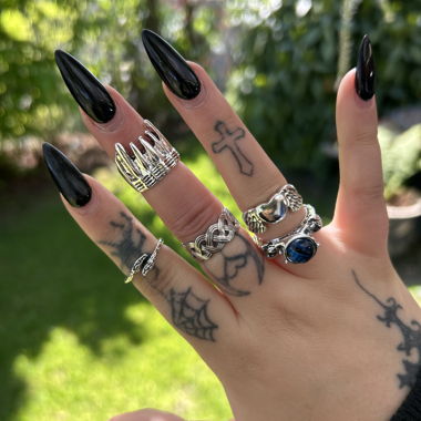 Silver Rings Set Witchy bundle