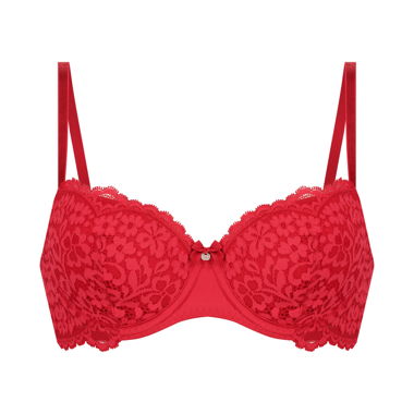 Red Hunkemöller lace balconette bra 90G