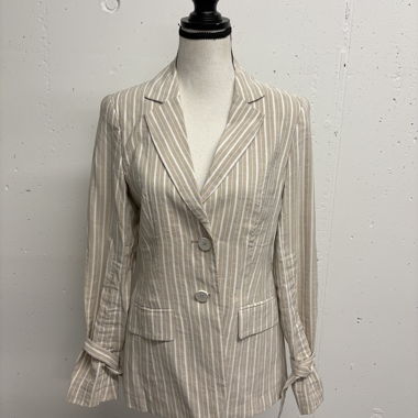 Blazer d’été Marc Cain à rayures 34 en lin beige