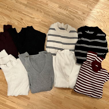 Bundle da 8 Maglioni a Manica Lunga a Coste