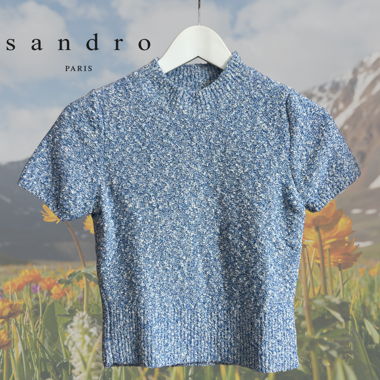 Maglia corta Sandro blu mélange taglia S/36