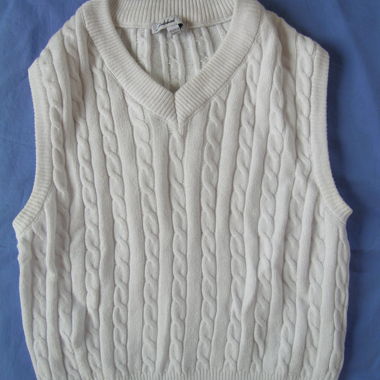 short white knitted vest