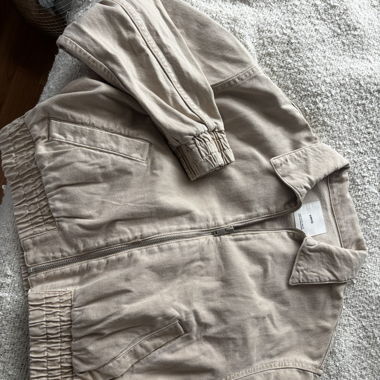 Veste en jeans beige Mango