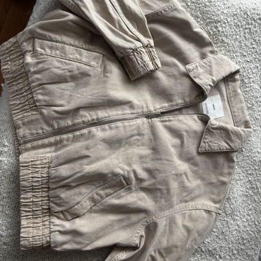 Veste en jeans beige Mango