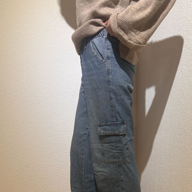 Subdued low waist Jeans blau