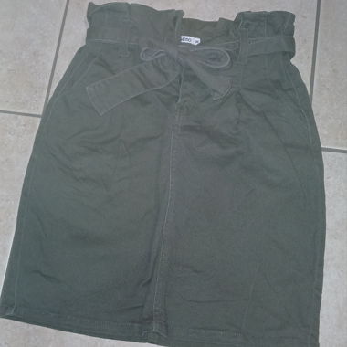 Gonna in denim verde scuro (militare)