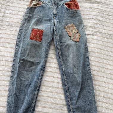 Jeans en denim vintage patchwork