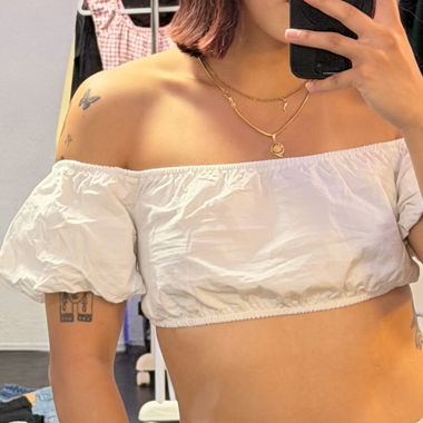 Top Corto Bianco Spalle Scoperte