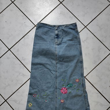 JEANS JUPE/SKIRT/ROCK HIPPIE 