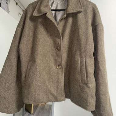 Veste courte en laine marron