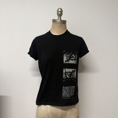 Rick Ownes Black Printed T‑Shirt with Graphic