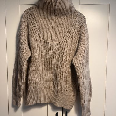 Beiger Chunky-Zipper-Pullover von Tchibo