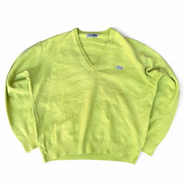 Maglione Lacoste Lavorato a Maglia Giallo Collo a V