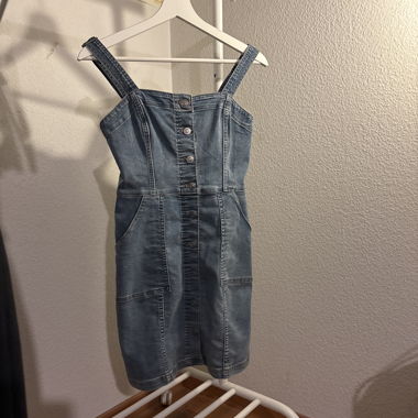 Denim dress with straps