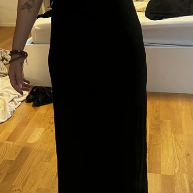 Black Maxi Dress with Lace-Up Back