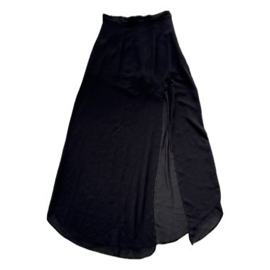 schwarzer maxi-rock mit schlitz