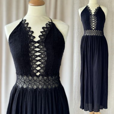 TS - Abito lungo in pizzo nero - Calzedonia