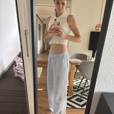 Stripy Slip-on Pants