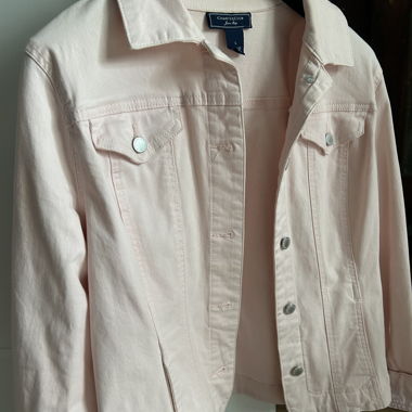 pink denim jacket