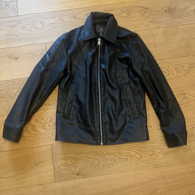 Jacke im Leder-Look, schwarz