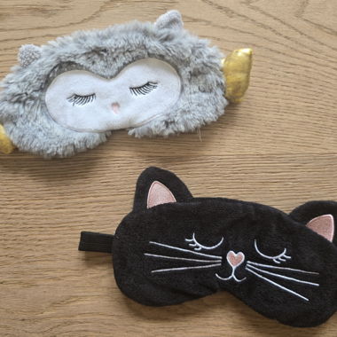 2 masques de sommeil à motif de chats