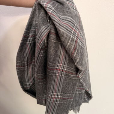 Grey Plaid Scarf
